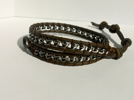 Leather Mens Handmade Ankle Bracelet