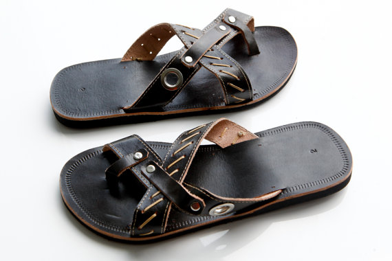 Leather Dark Men's Sandal Marcho 2