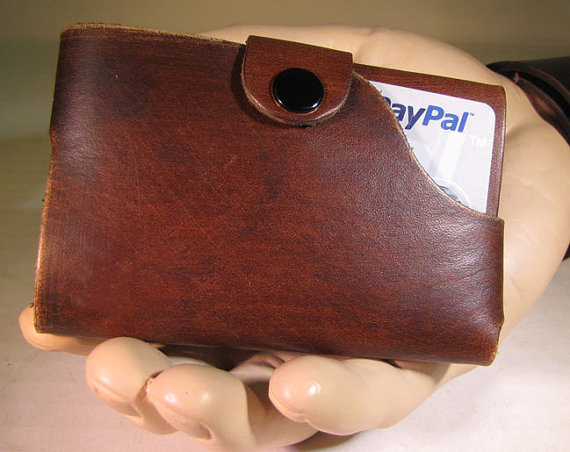 Mens wallet - One piece slim cardholder w/o money clip