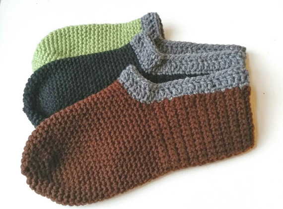 Crochet Men's Slippers - 3 Color Options