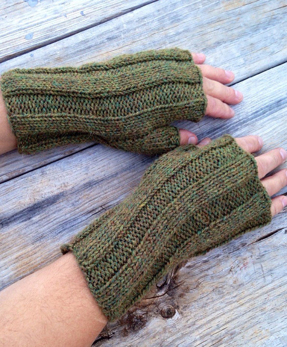 Men's fingerless, gloves, fingerless mitts, hand knit gloves, BACKCOUNTRY glove, alpaca/wool blend, arm warmer, wrist warmer, men's gloves