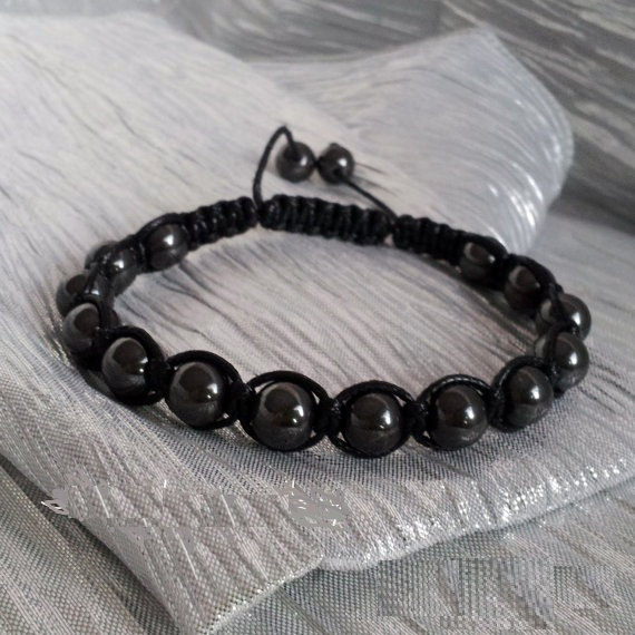 Mens Hematite Shamballa Bracelet