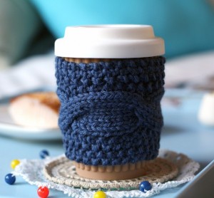 Handmade Coffee Cozy - Sheeps Clothing