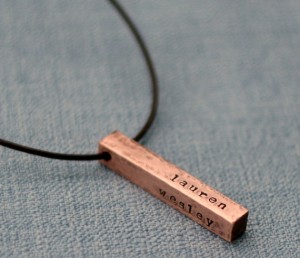 Handmade Stamped Necklace