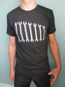 Wrench track t-shirt mens handmade