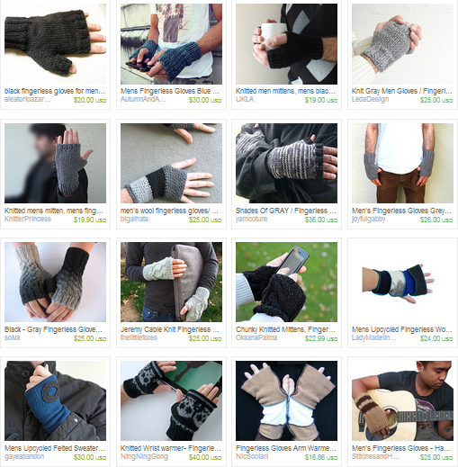 handmade fingerless gloves for guys