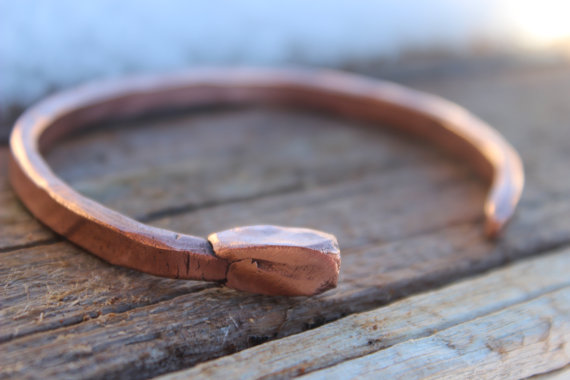 Mens Nail Bracelet, Copper Cuff, Custom Handmade