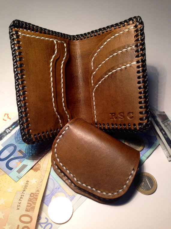 Rustic wallet with coin purse